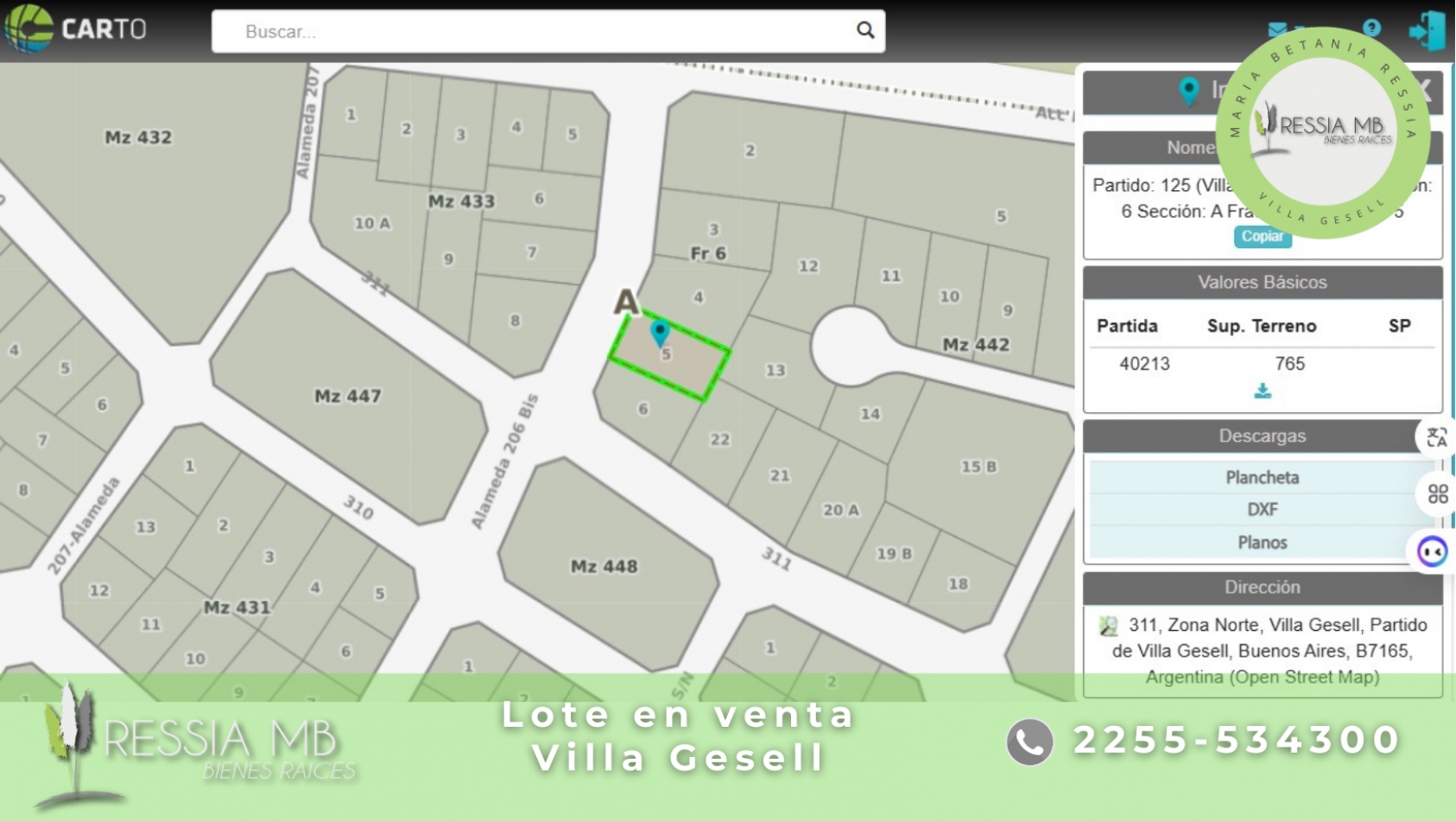 Lote en venta en Barrio Norte - unifamiliar - Alameda 206bis entre calles 310bis y 313 - Villa Gesell