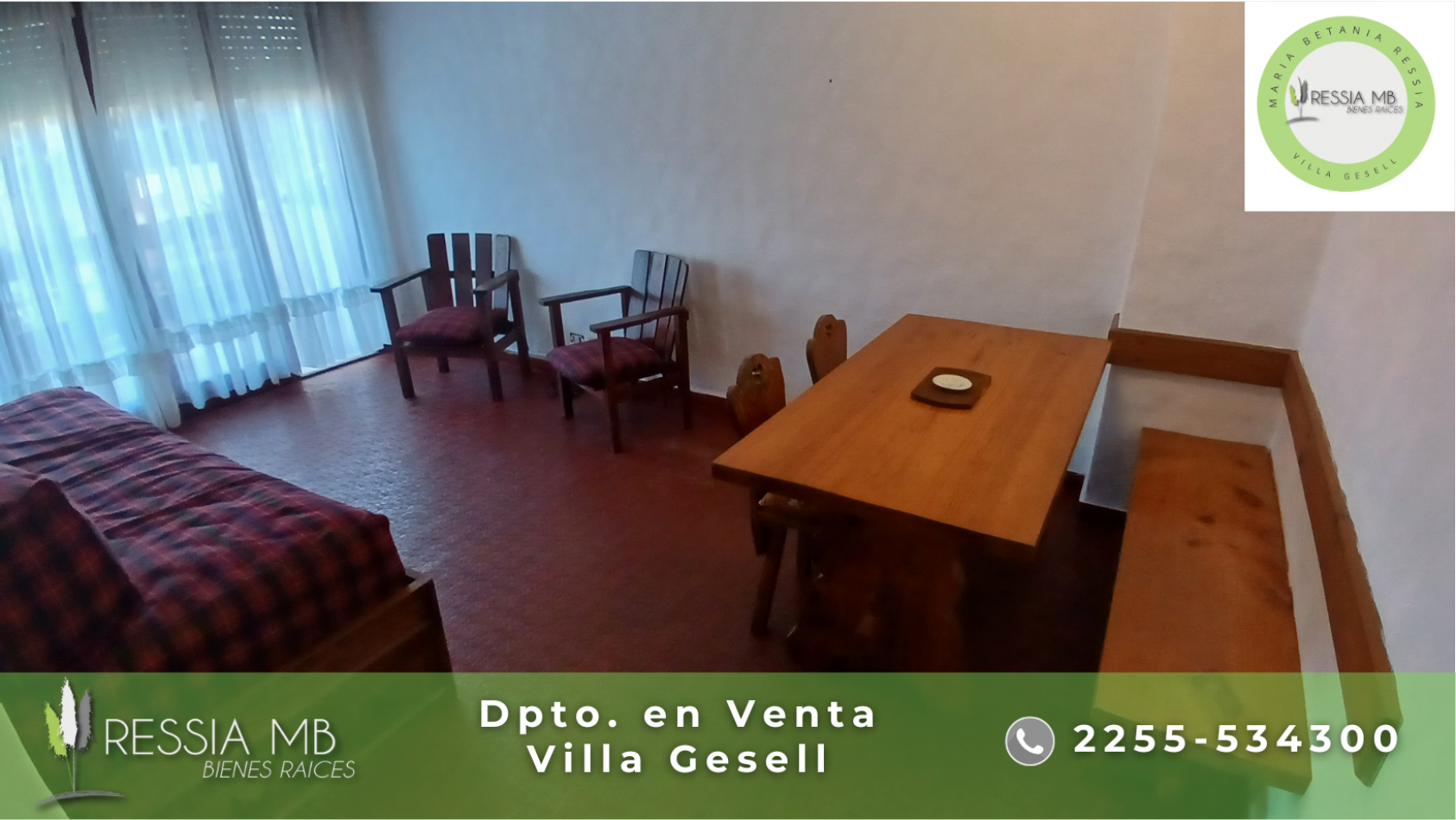 Dpto. en venta -  2 ambientes - EDIFICIO PUNTO Y APARTE - Av. 1 entre 110 y 111 - Villa Gesell